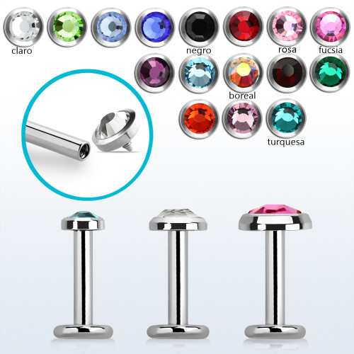 Labret amb brillantet pla